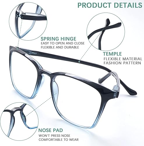 Miniatura 7 de COJWIS Paquete de 3 lentes de lectura progresivos multienfoque para mujeres y hombres, protección UV, lentes de sol multifocales con bisagra de