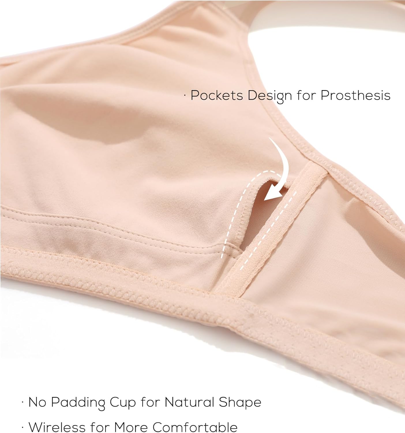 DELIMIRA Women's Minimizer Bras Full Coverage No Underwire Plus Size Comfortable Wireless Unlined Bra - Image 4