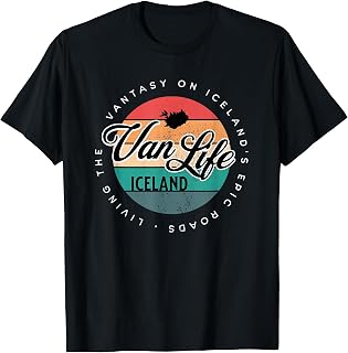 Vintage Van Life Travel Iceland T-Shirt
