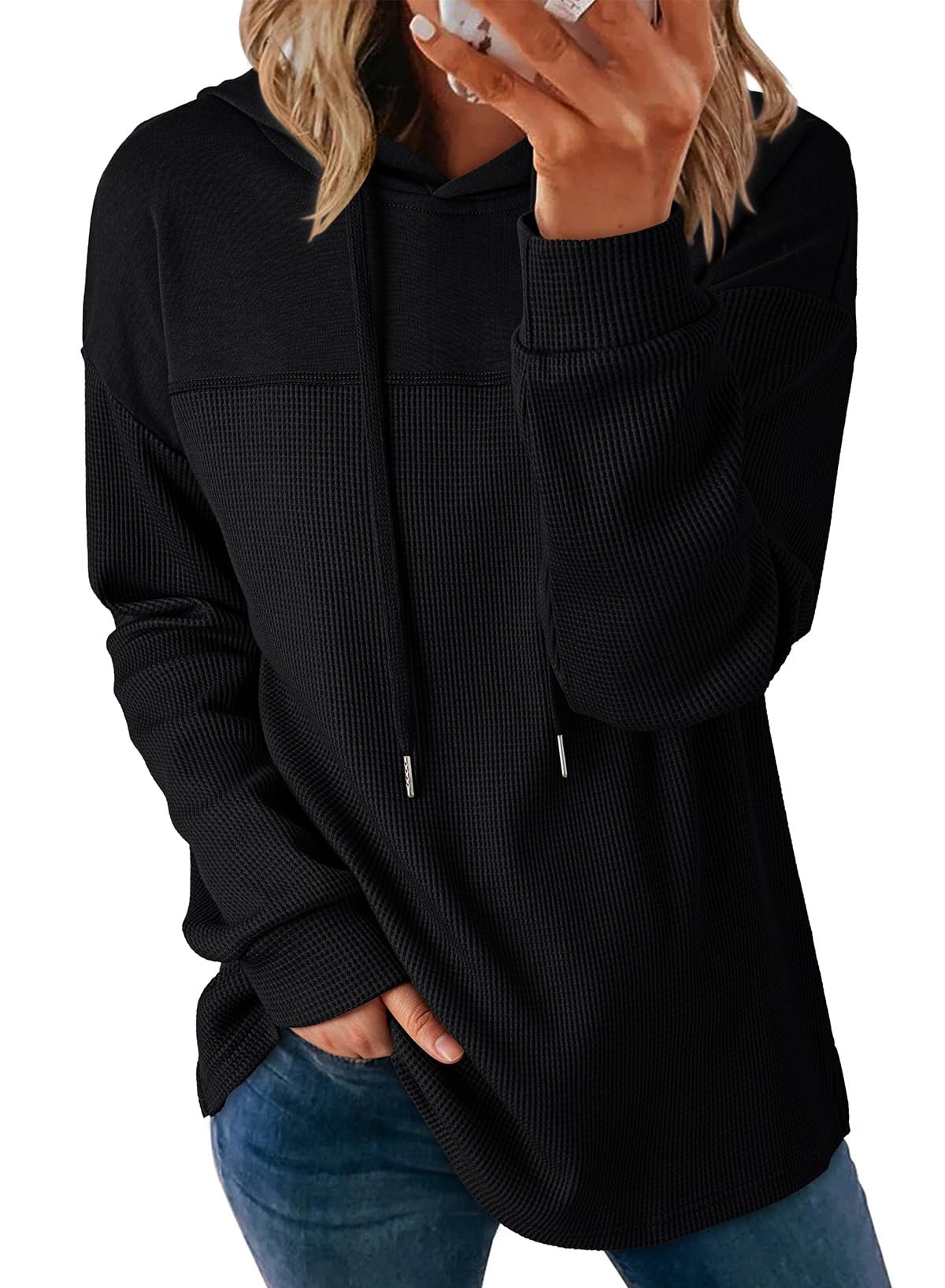 Dokotoo Women's Waffle Knit Hoodie