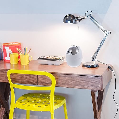 Miniatura 4 de SENTOP Bonito bote de basura de escritorio, mini cubo de basura Kawaii con tapa para agitar, cubo de almacenamiento de basura para escritorio,