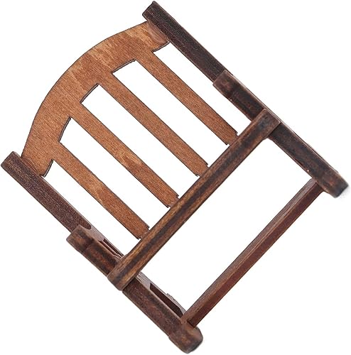 Miniatura 8 de Silla reclinable para casa de muñecas, 112, llamativa, de madera compuesta, mecedora para casa de muñecas (grande (10.4 x 7.1 pulgadas)