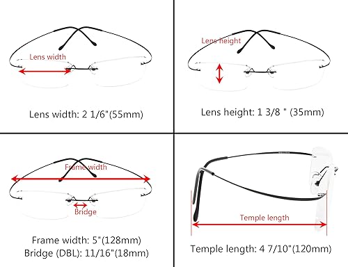 Miniatura 8 de Gafas de lectura sin marco Eyekepper, en titanio, para lectores hombres y mujeres, 1
