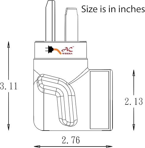 Miniatura 5 de AC WORKS Adaptador de salida de pared para secadora de 30 amperios y 3 clavijas (hasta 6-30 HVAC comercial)