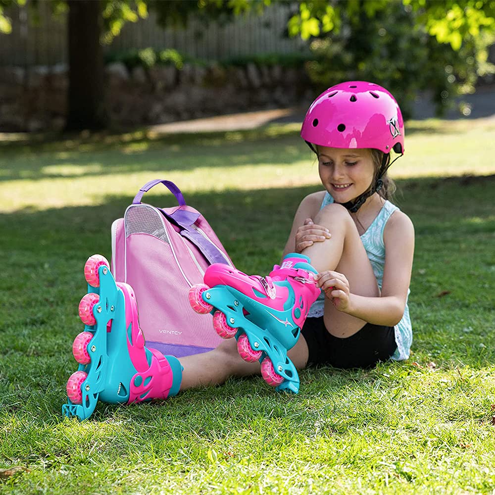 VENTCY Skatezak, Schaatszak voor Kinderen en Volwassenen, Inline Skatezak, Rolschaatstas voor Mannen en Vrouwen, Rolmeszak voor maximaal formaat 45 (EU) Zwart