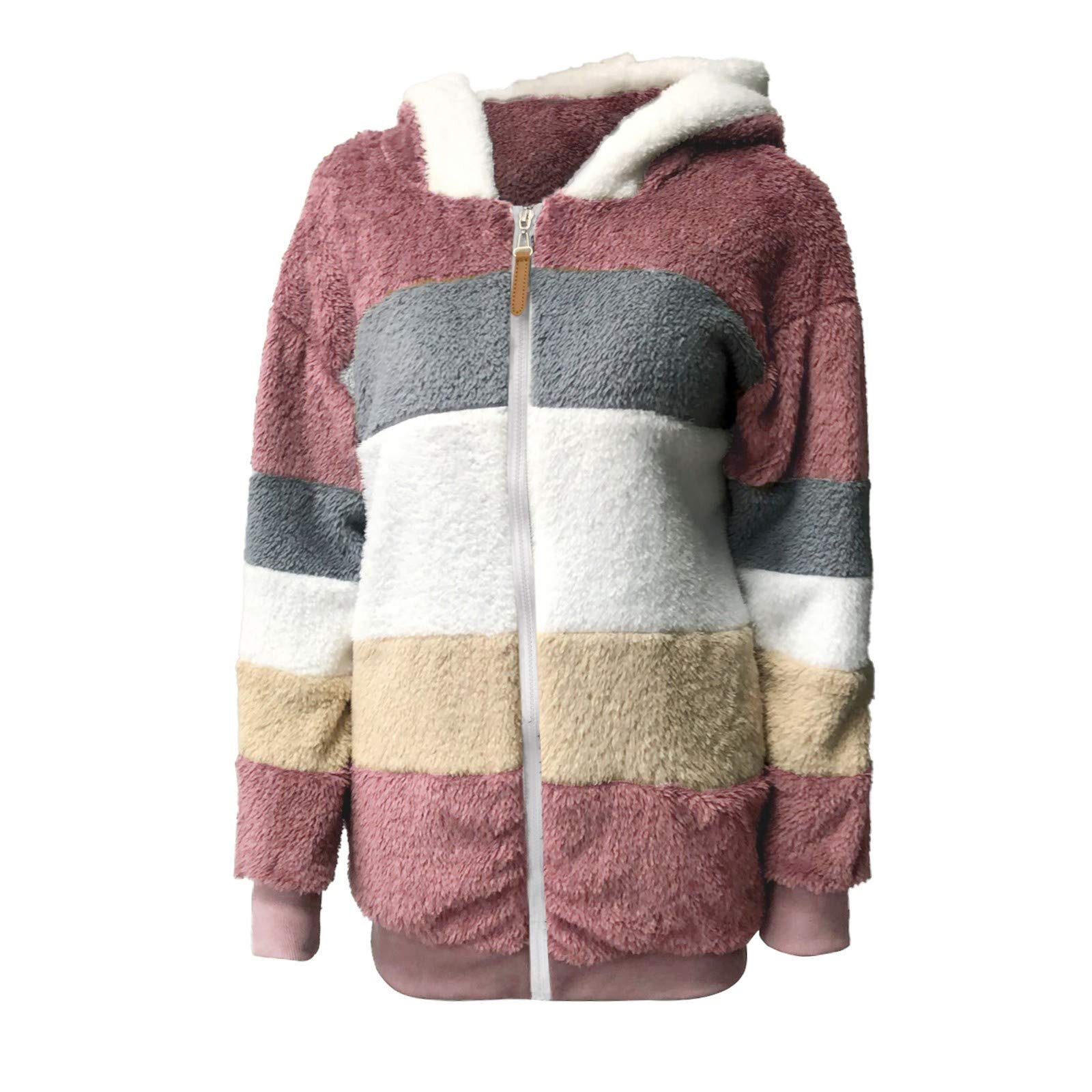 Generisch Damen Jacke Damen Fleecejacke Outdoor Polyester Mantel mit Reißverschluss für Reisen Freizeit Langarm Warme Winterbekleidung