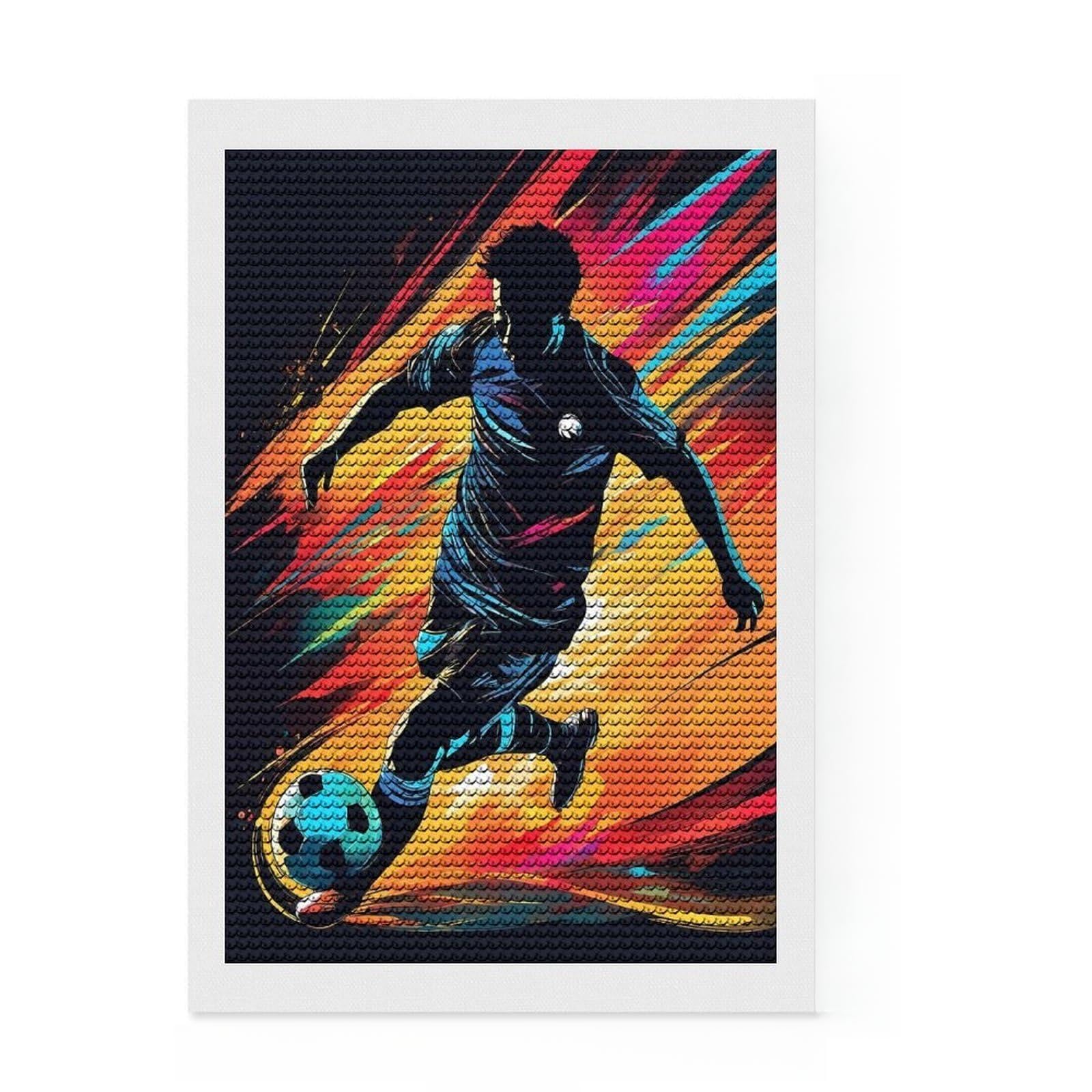 Junmoney Football Full Drill Diamond Painting Kit 8"x12", Birthday Gift, Vintage Style Decor, Modern Decor, Artistic Hobby