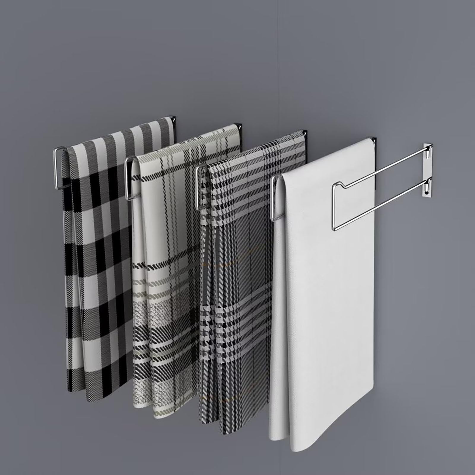 Barras de tela de pared (pack de 5) organizador de cintas para envolver regalos y toallas en casa