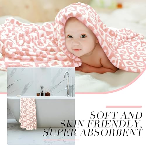 Miniatura 5 de Kinlop Juego de 6 toallas de baño, 2 toallas de baño, 2 toallas de mano y 2 toallas pequeñas, multiusos para baño, hotel, gimnasio, spa y playa,