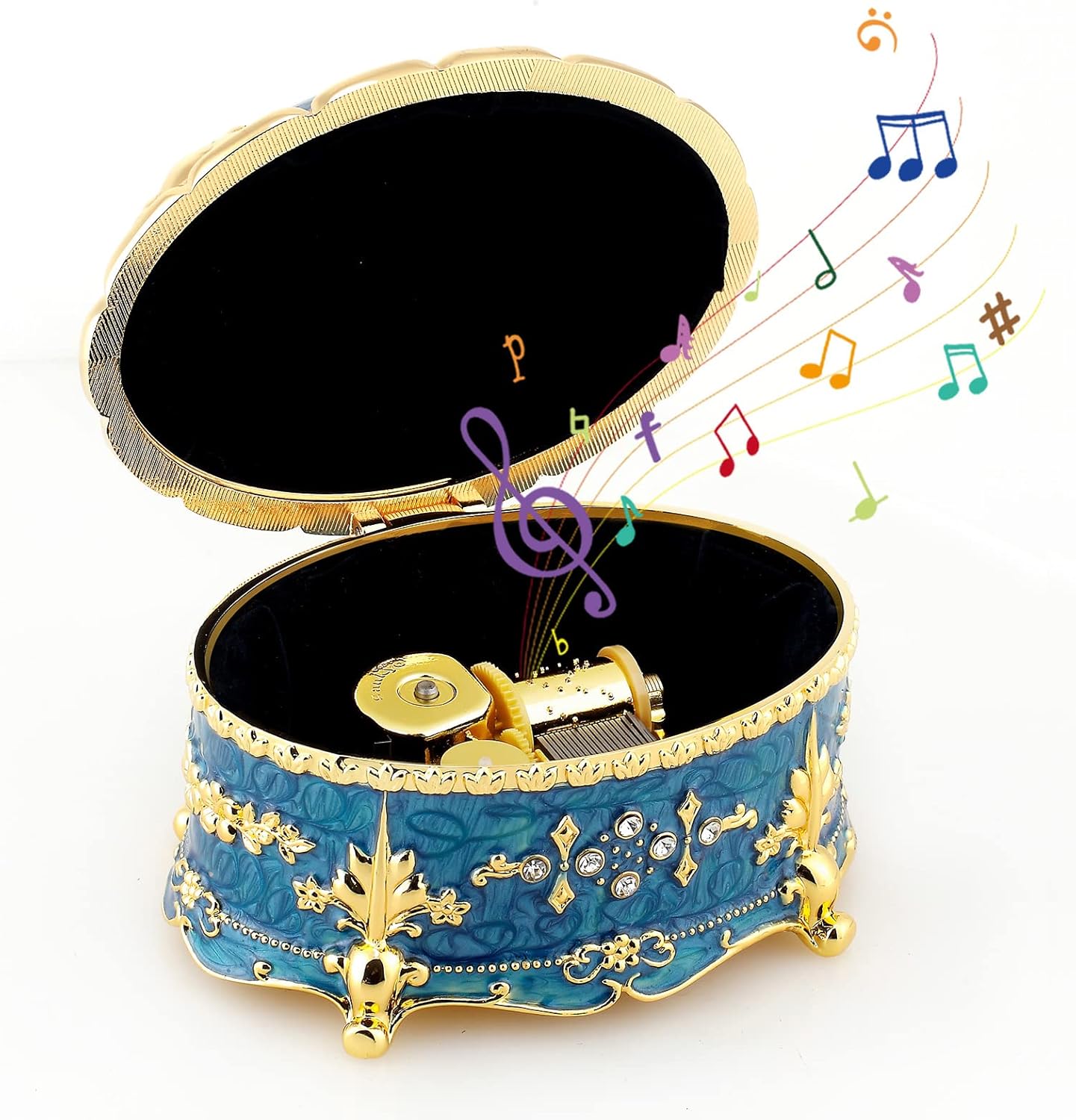 Boutique Embossed Metal Music Box R