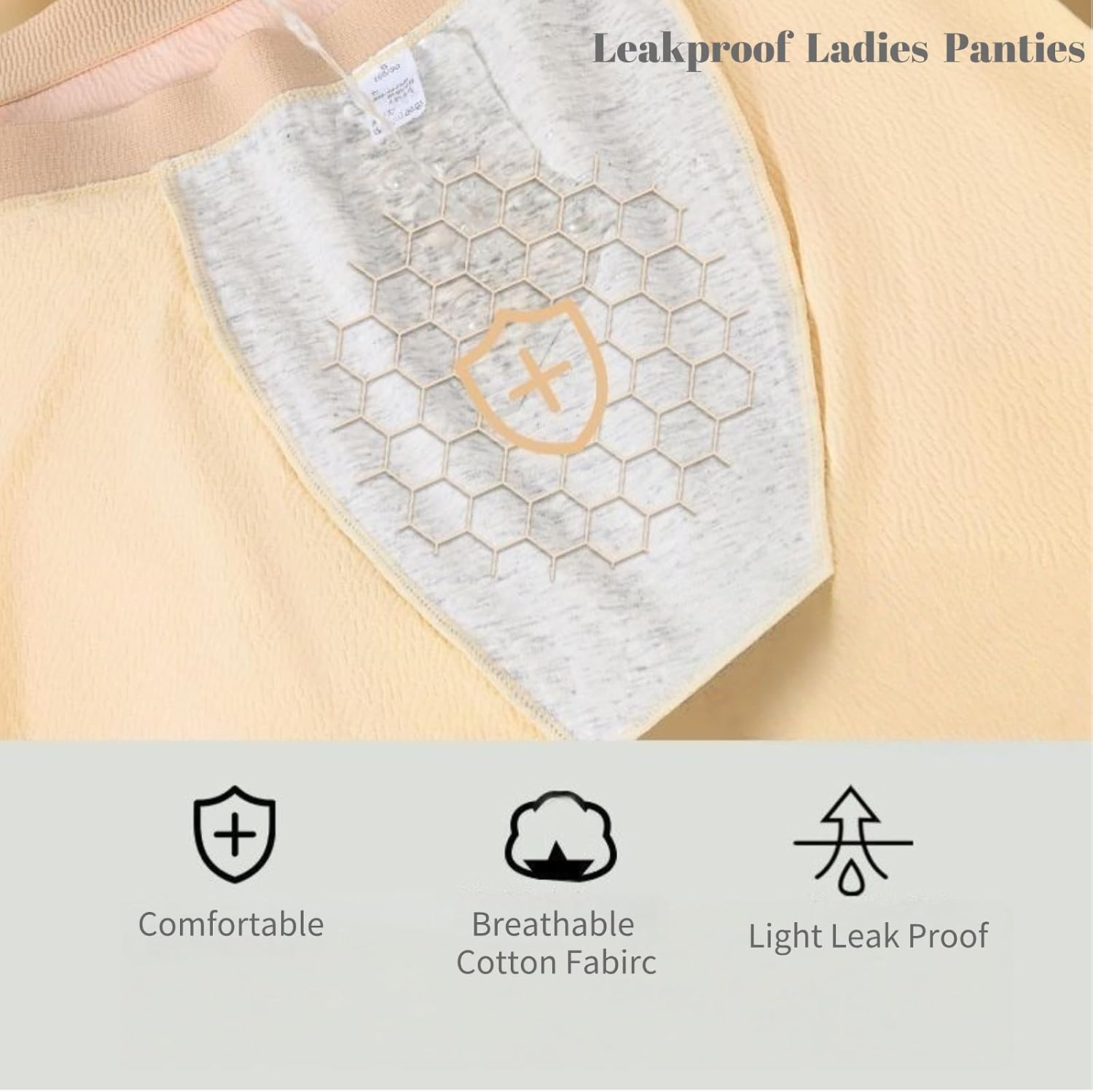 Leakproof Boyshorts for Women, Washable Incontinence Underwear for Light Leak Protection