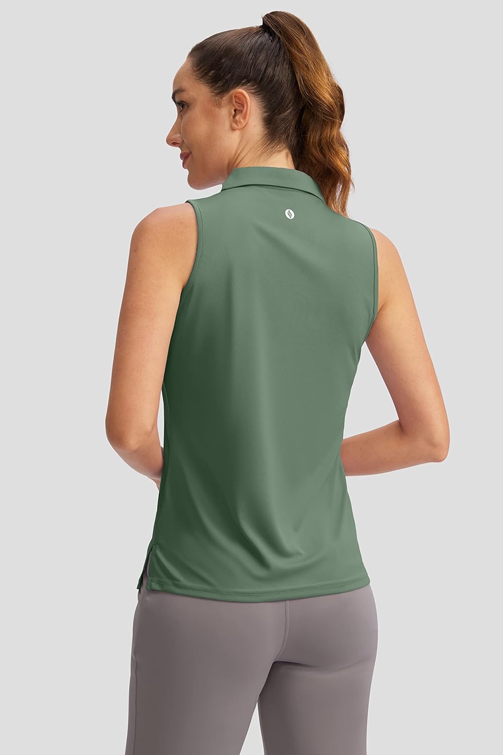 SANTINY Women's Sleeveless Golf Shirt V-Neck Tennis Tank Tops Collared Golf Polo Shirts for Women - Image 2