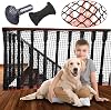 Stair Netting Child Safety Rope Net for Pets，Apartment，Balcony，Trampoline，Playground，Driveway Net for Kids Safety，Sports Netting Baseball Softball Net Black, 6.6FTx6.6FT