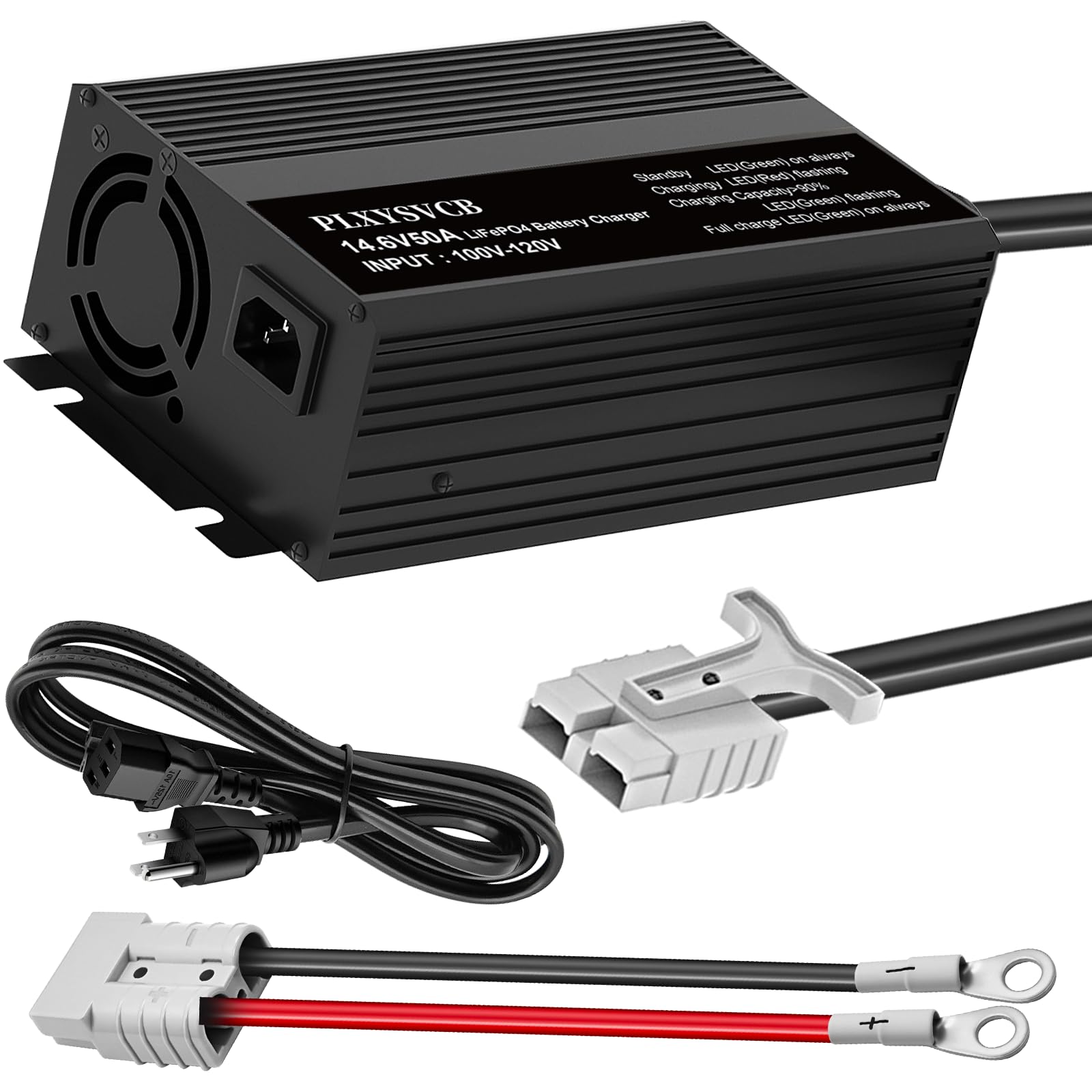 Photo 1 of 14.6V 50A LiFePO4 Battery Charger, 14.6V 50A Lithium Battery Charger for 12.8V LiFePO4 Lithium Deep Cycle Rechargeable Battery, Support Fast Charging, for RV Boat Car Marine