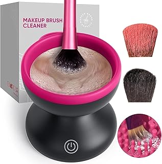 Electric Makeup Brush Cleaner Machine, Powerful Friction Removes Residue on Make up Brushes Set/Sponge/Powder Puffs, Effic...