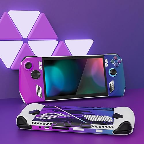 Miniatura 2 de PlayVital Juego de 2 calcomanías protectoras para ROG Ally, calcomanías personalizadas de vinilo para consola de juegos portátil ROG Ally, neón