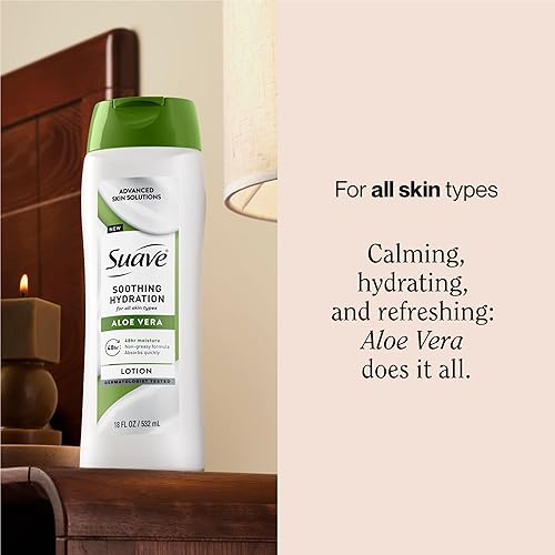 Miniatura 2 de Suave Loción calmante de hidratación para manos y cuerpo con aloe vera que refresca la piel seca, de absorción rápida, crema hidratante intensiva