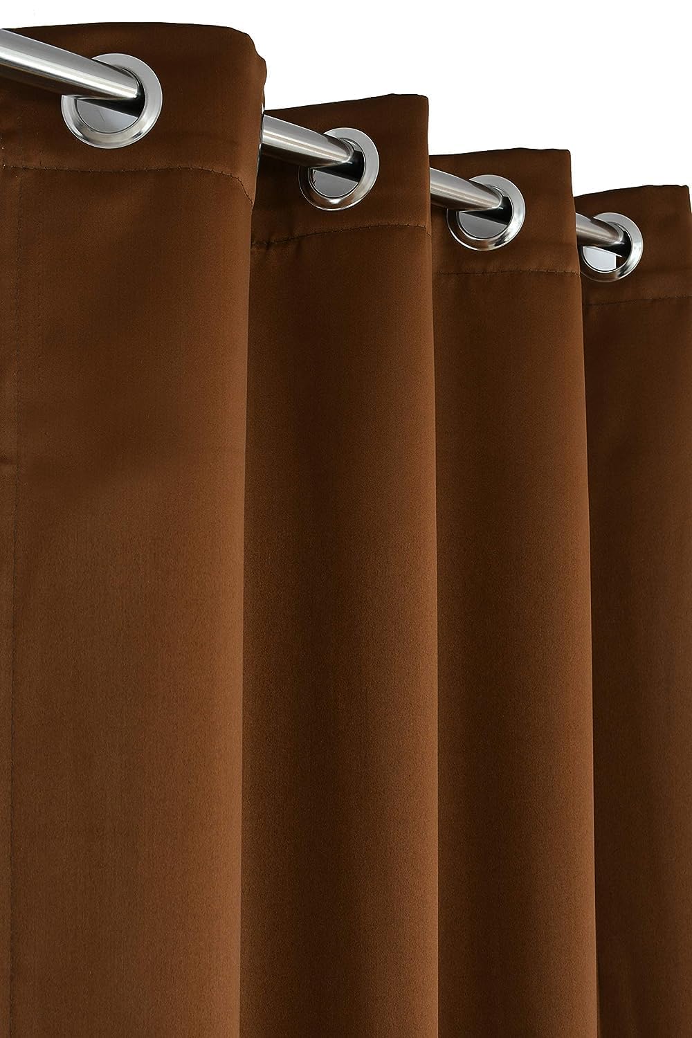 RSTC 100% True Blackout Window Curtains 5 Feet, Set of 1 Panels | 300 GSM Heavy Room Darkening Polyester Cloth for Bedroom & Living Room | Thermal Insulated Heat & Noise Reducing (60x47 Inch, Brown)