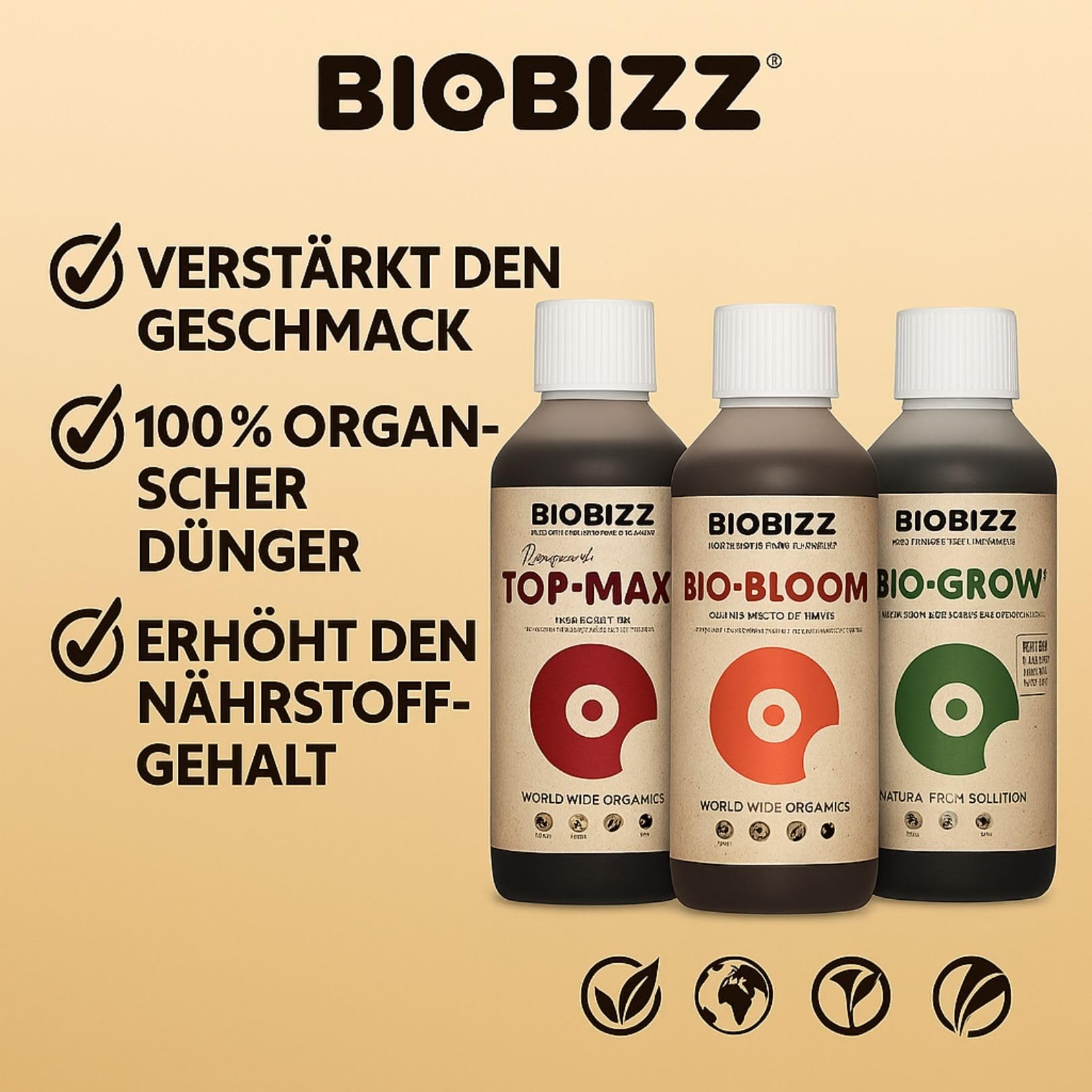 BioBizz Zestaw nawozów 3-częściowy do stosowania w pomieszczeniach zamkniętych - naturalny nawóz organiczny - zestaw startowy do uprawy storczyków Niebieskie ziarno (Indoor)