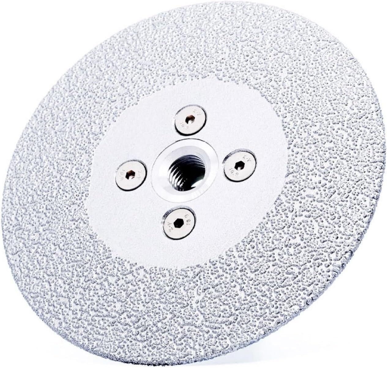 Dischi da taglio diamantati per smerigliatrici an Mola abrasiva brasata sotto vuoto da 1 pezzo, 125 mm, doppia faccia, con flangia, filettatura M14 5/8-11, sega multiuso, filettatura M14(5 8 11 thread