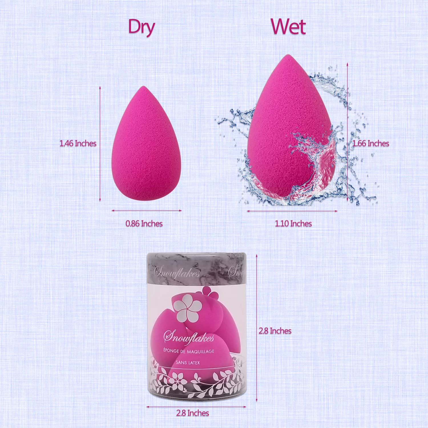 Snowflakes Mini Beauty Makeup Sponge Blender for Detailed Application Around the Eyes and Other Areas, 6 pcs, Latex Free, Small Makeup Sponges Under Eyes. image 3