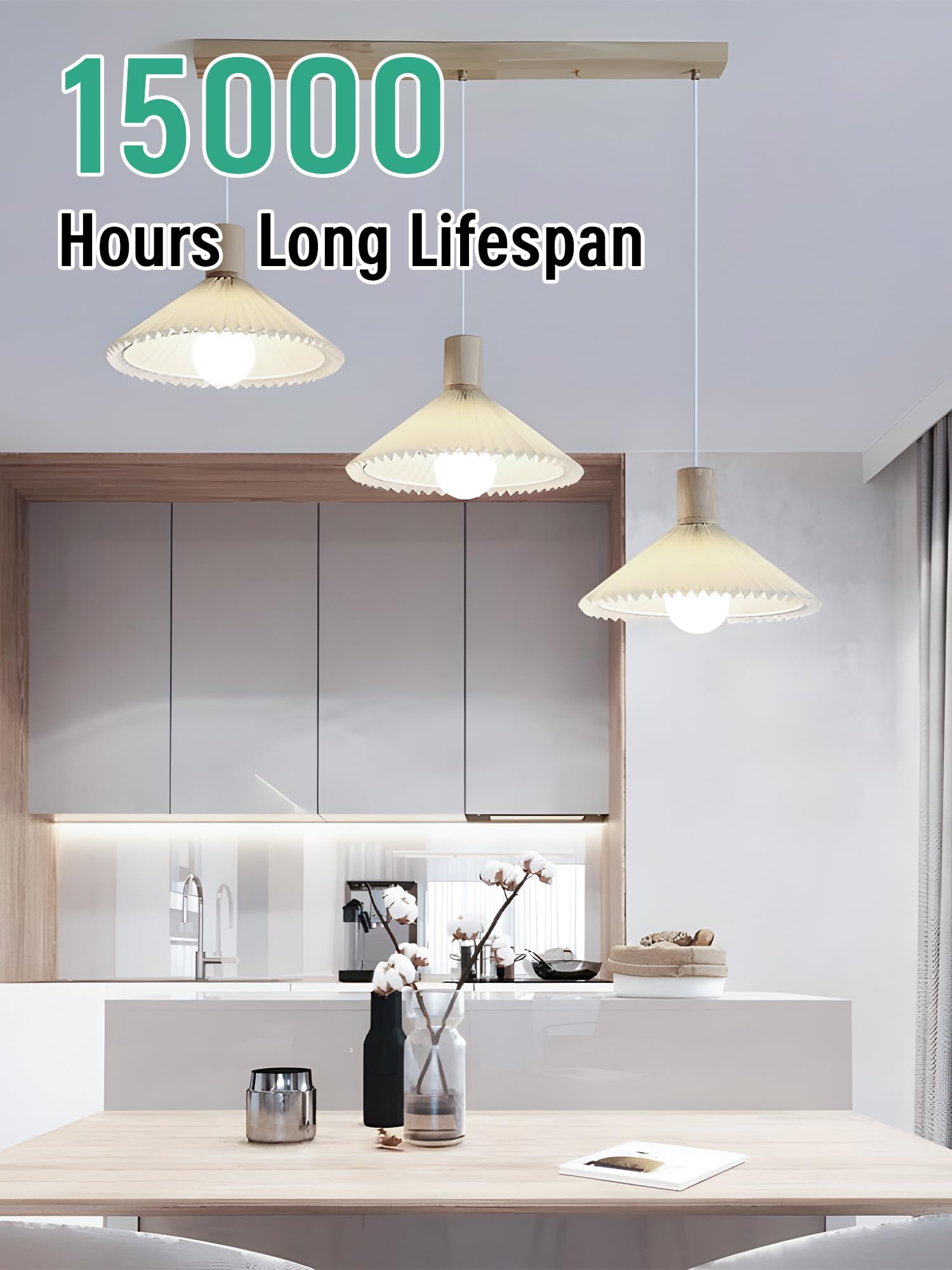 12 Pack LED Light Bulbs 100 Watt Equivalent A19 15W 5000K Daylight Super Bright White Light 1500 Lumens — view 6