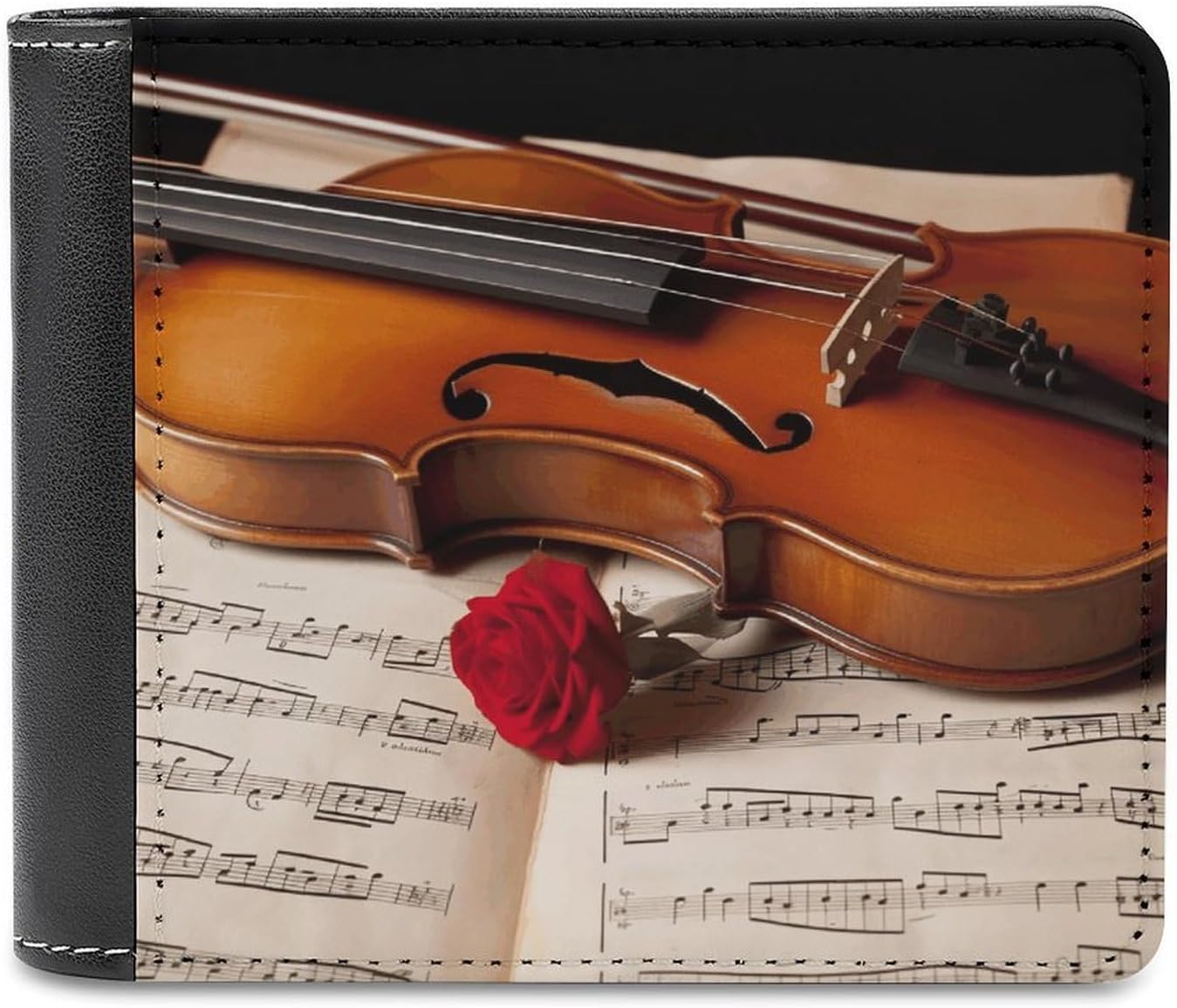 Violin Sheet Music PU Leather Wallet for Men Women