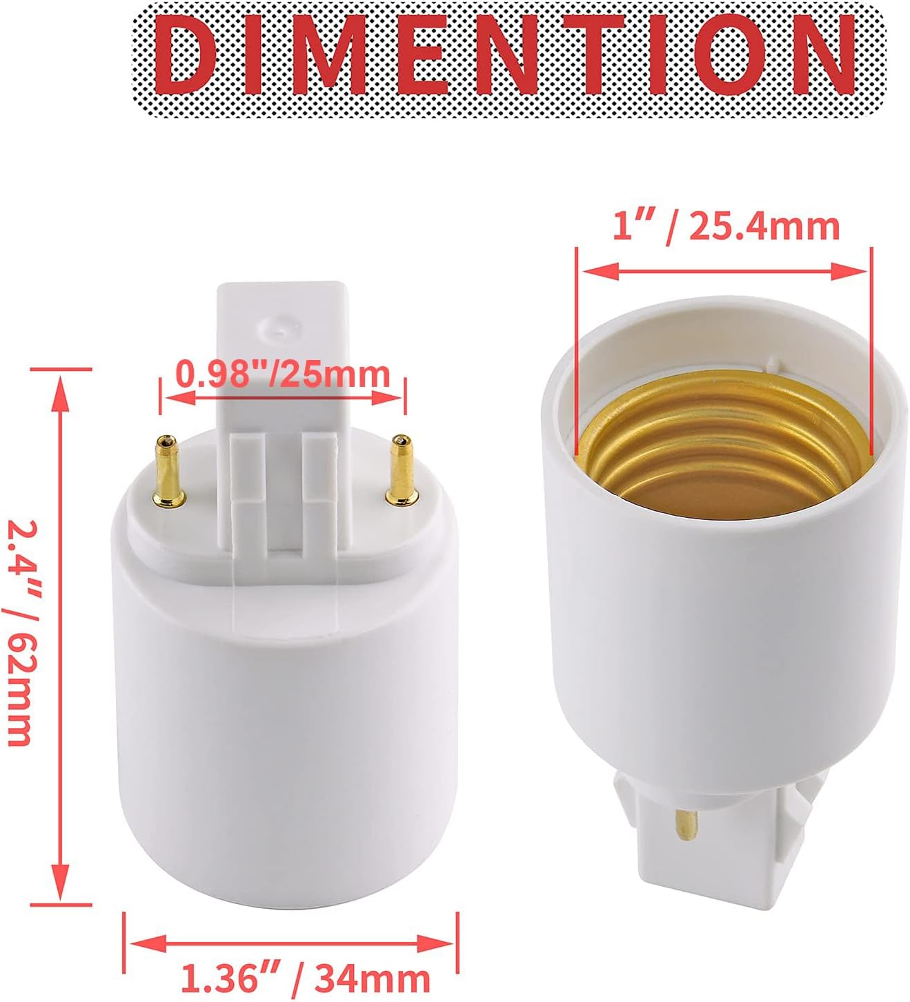 10pcs Gx23 to E26/E27 Socket Adapter, Gx23 to E27 Lamp Base Holder, 2 Pin Bulb Base Converter LED Accessories