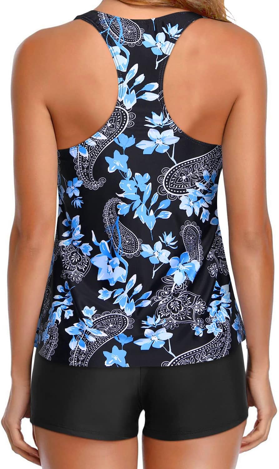 Holipick Two Piece Tankini Swimsuits for Women Tummy Control Bathing Suits Flowy Swim Tank Top with Boy Shorts - Image 2