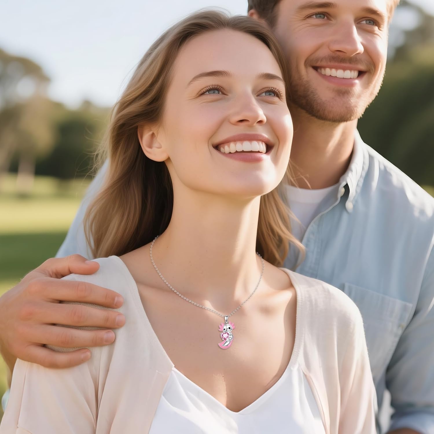 Axolotl Necklace for Women 925 Sterling Silver Axolotl Pendant Cute Animal Jewelry Gift for Family Friends - Image 3