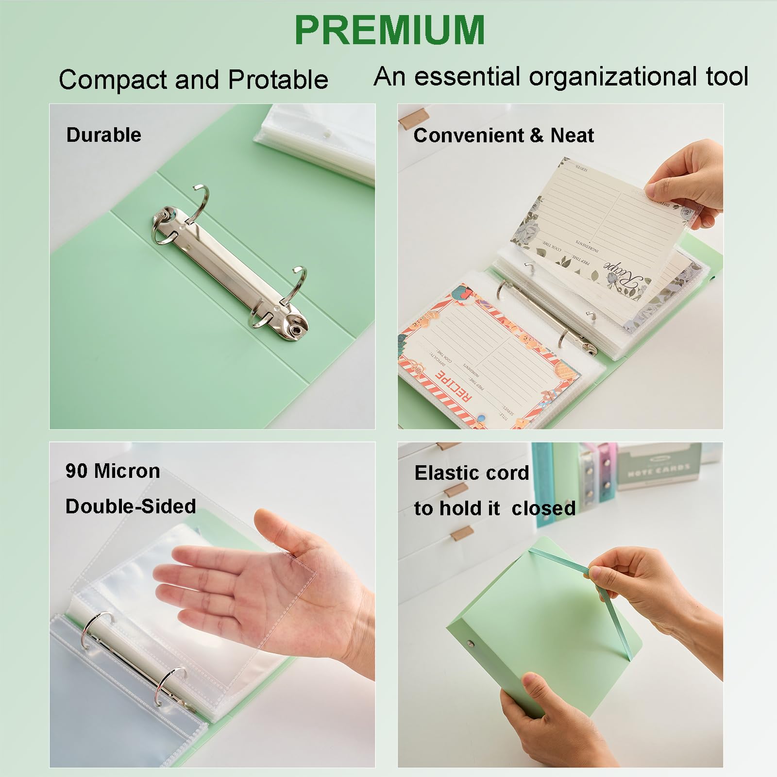 Waterproof Card Protector 4-Pack Clear Plastic Index Card Holder Books - Organizer For 4x6 Cards, 40 Pages Each, Holds 160 Total | Binder With Snap Button Waterproof Card Protector 4-Pack Clear Plastic Index Card Holder Books - Organizer For 4x6 Cards, 40 Pages Each, Holds 160 Total | Binder With Snap Button