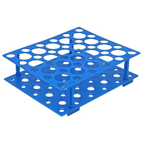 Miniatura 5 de Estante de tubo de centrífuga, 2 piezas desmontable para tubos de ensayo, soporte de plástico de 50 pocillos para tubo de 0.5 fl oz y 1.7 fl oz