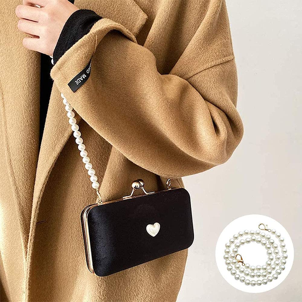 Manici A Catena Con Perle Per Borse - Cinturino Di Ricambio Elegante Con Fibbie - Foto 2