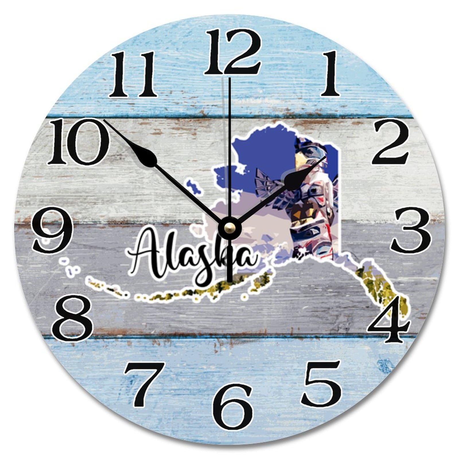 Horloge murale de voyage Alaska silencieuse sans tic-tac pour un sommeil totalement préservé