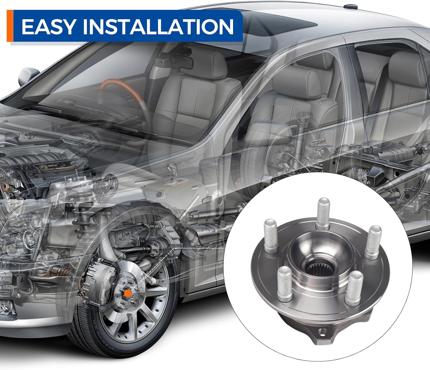 PAROD 512301 Rear Wheel Bearing Hub Assembly Fit for 2005-2009 Chrysler 300, 2006-2009 Dodge Charger, 2005-2008 Magnum