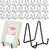 Therwen 24 Pack Plate Stands for Display Picture Frame 4.5 Inch Metal Iron Book Holder Table Top Display Stand for Home Offices Dish Artistic Work Art Decorative Mirror PlatterBlack