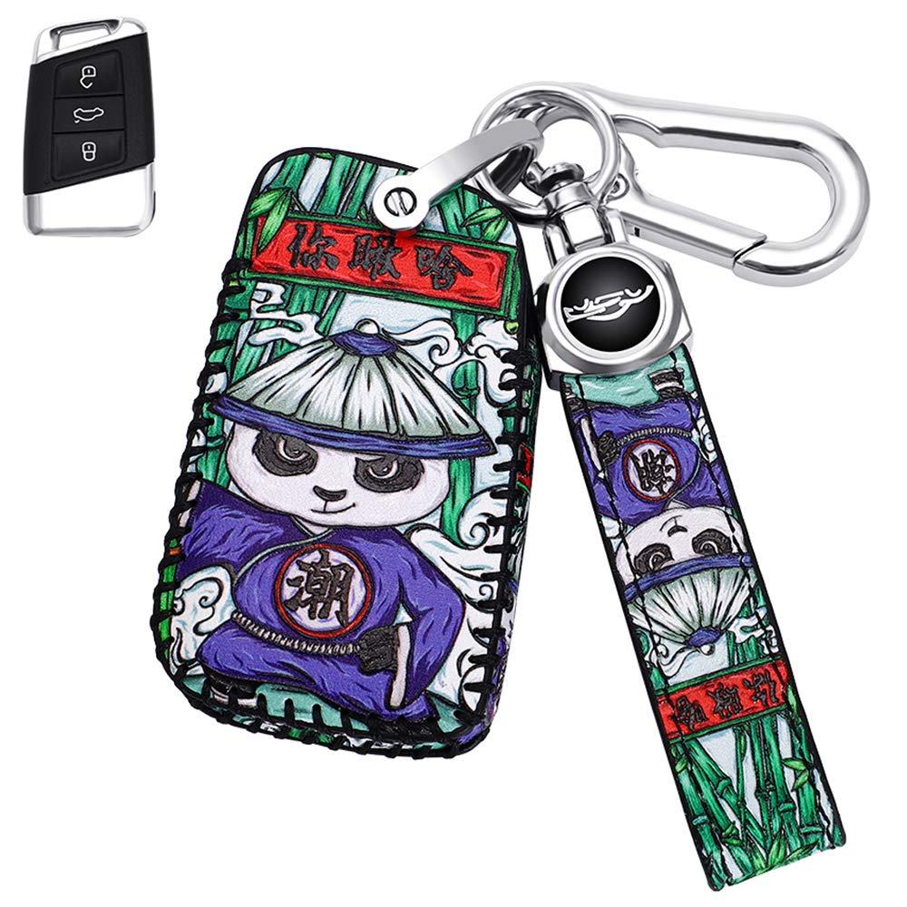 Ontto Leather Car Key Fob Cover Keyring For Vw Passat Desertcart