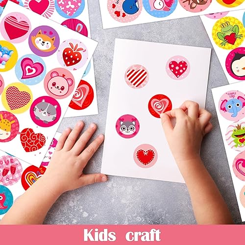 Miniatura 5 de Partywind Calcomanías de Feliz Día de San Valentín para niños, 288 piezas, accesorios de decoración de San Valentín para botellas de