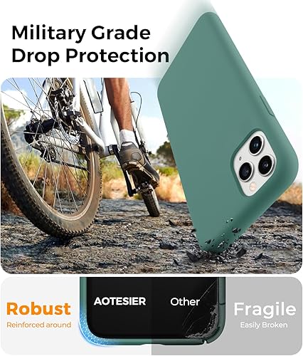 Miniatura 4 de AOTESIER Funda de silicona líquida para iPhone 11 Pro Max, ajuste delgado, protección de cuerpo completo, a prueba de golpes, compatible con iPhone