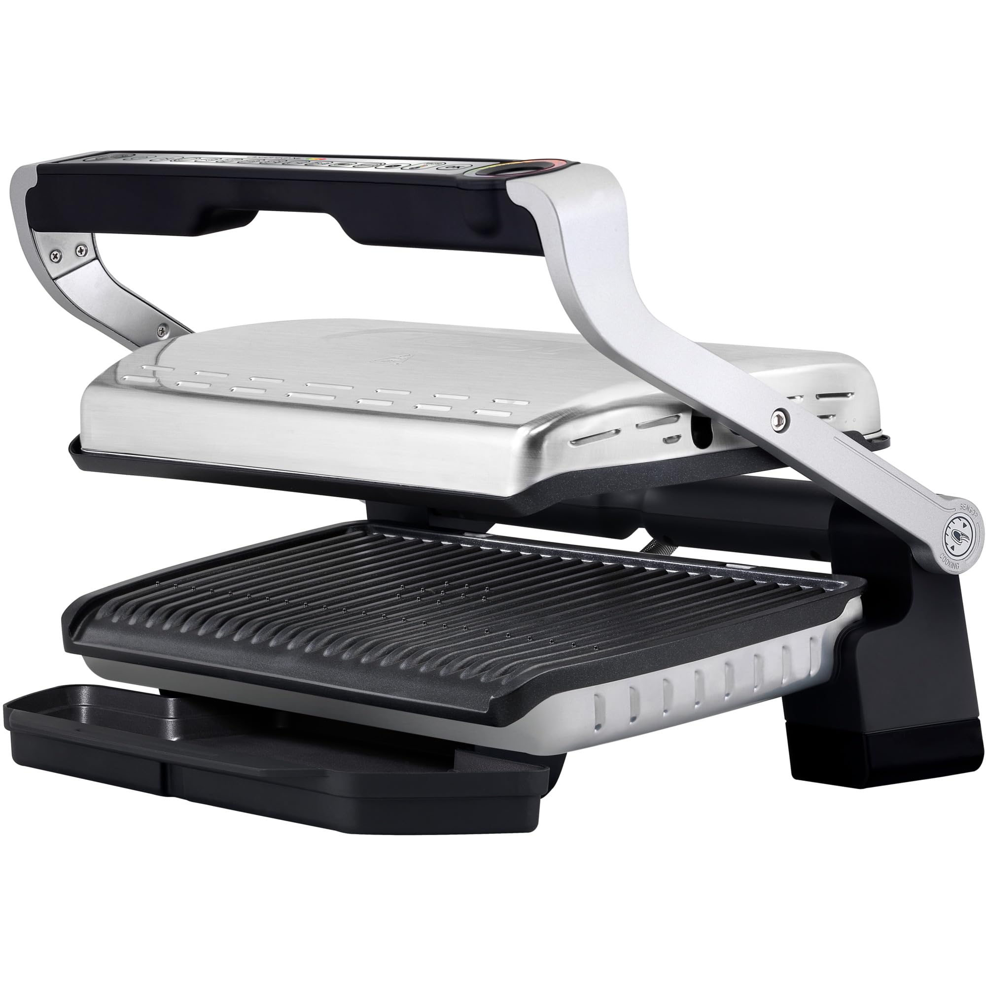 Tefal OptiGrill+ XL | Barbacoa de contacto con ajuste automático de temperatura | 9 programas automáticos | superficie de parrilla XL | Incluye bandeja para hornear | GC724D12