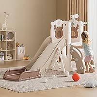 Vista 2 de Mloong Tobogán 7 en 1 para Niños Pequeños, Tobogán para Niños Pequeños Bebés de 1-3 Años, Interior y Exterior con Aro de Baloncesto Golf Mejorado