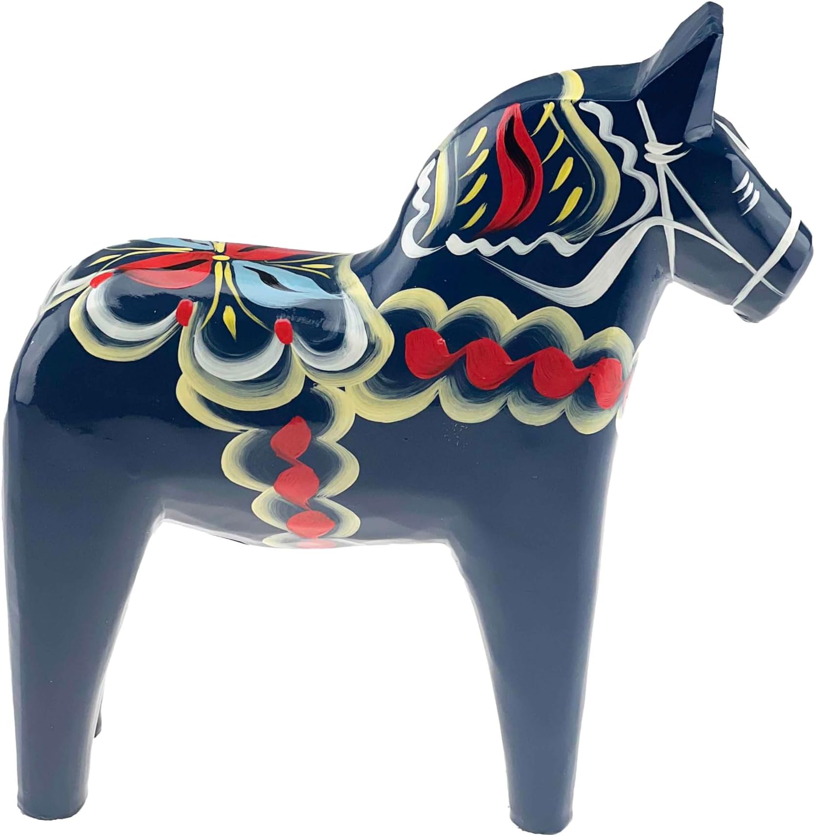 Traditional Wooden Swedish Dala Horse - Blue 6.25 inches (16cm)