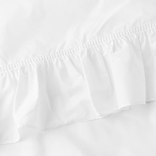 Miniatura 3 de Ellis Curtain Par Prisilla clásico con volantes anchos con lazos, 80 x 63 pulgadas, blanco