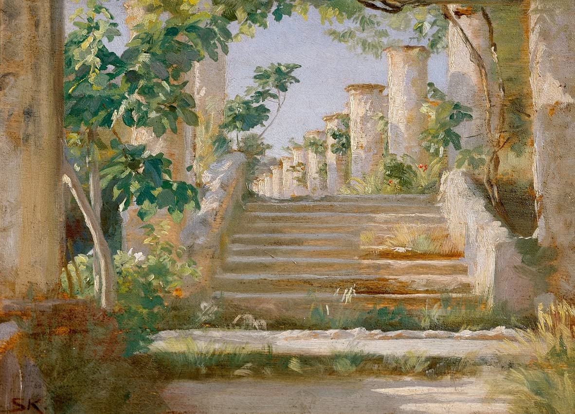 Tableau Loggia à Ravello par Krøyer - Impression d'art sur toile 60x90cm