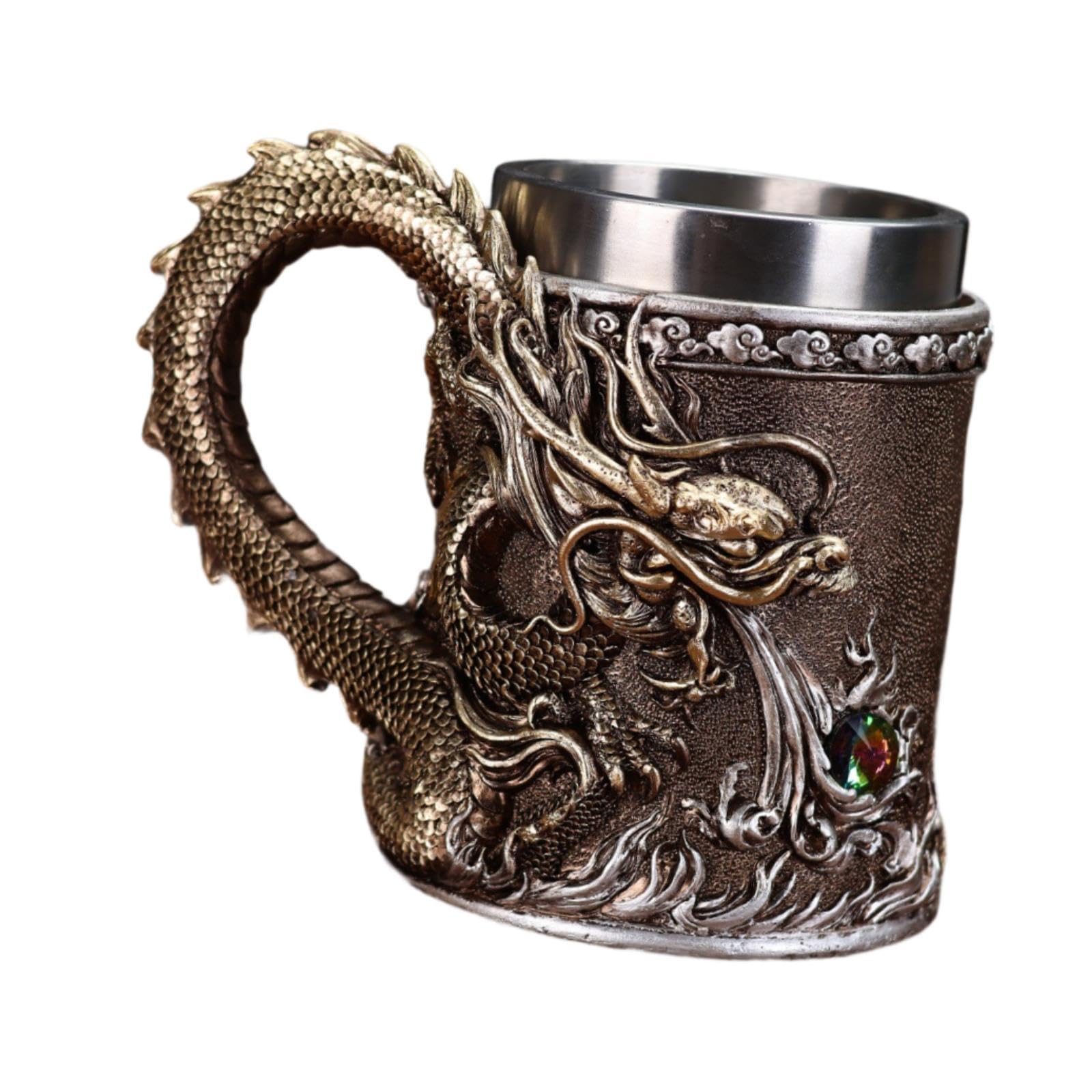 Tasse café dragon double paroi isotherme avec poignée ergonomique