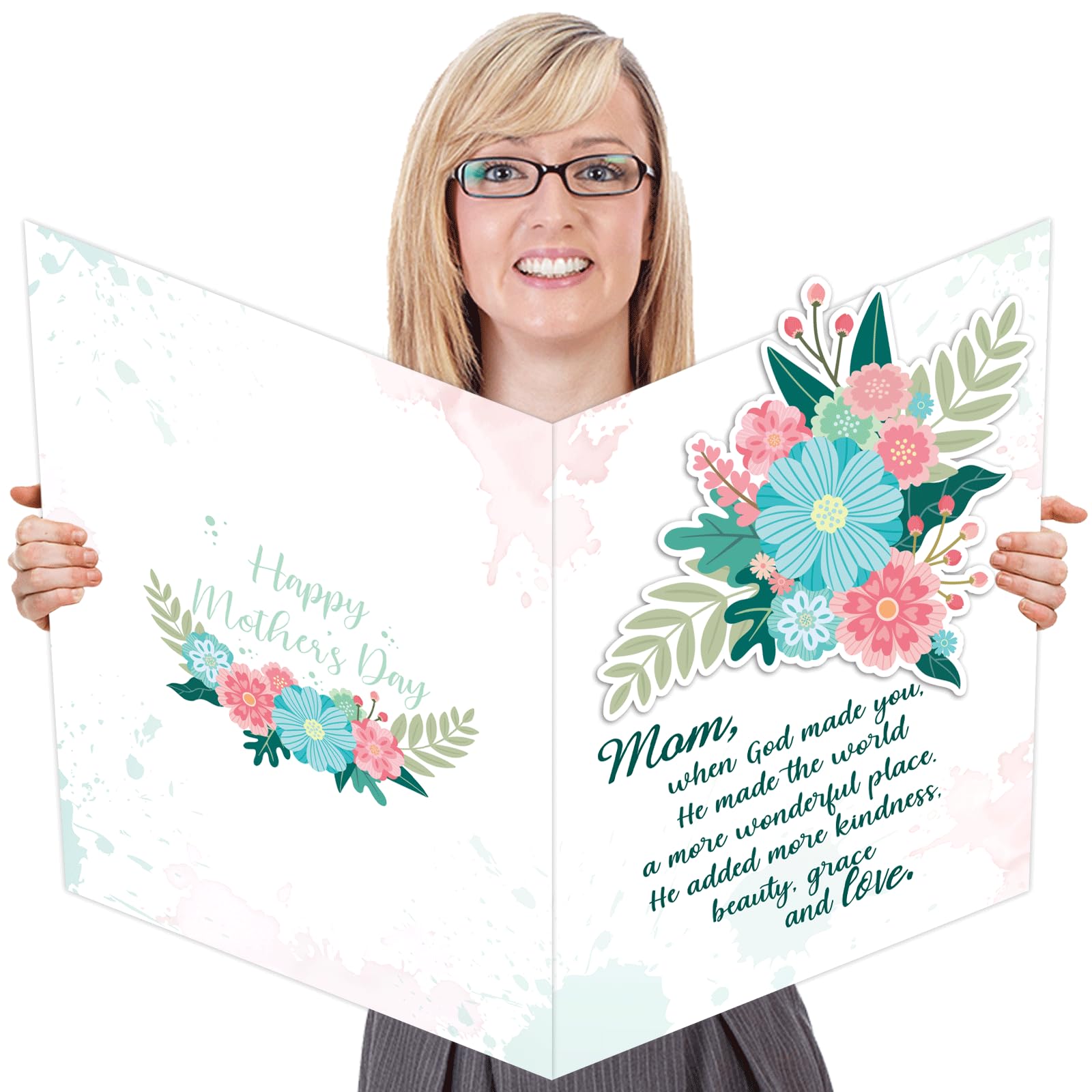 Happy Mother's Day Card with Envelope DaySpring Religious Mother's Day Greeting Card for Mom Greeting Card for Sister Daughter guest book Signature