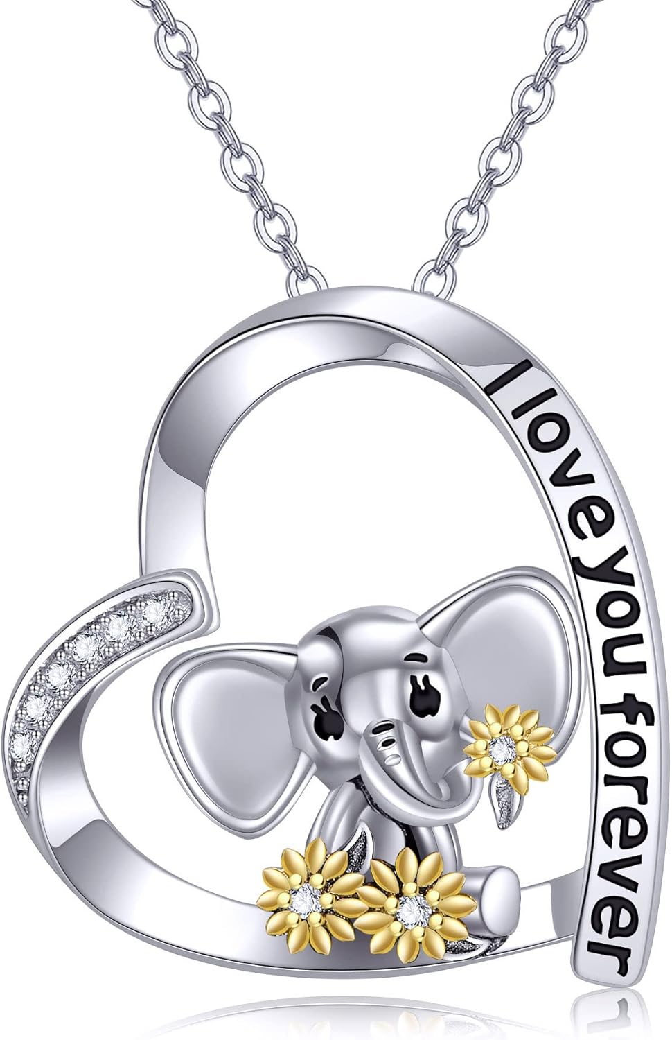 YAFEINI Highland Cow Necklace Crystal 925 Sterling Silver Highland Cow Pendant Jewelry for Women Girls