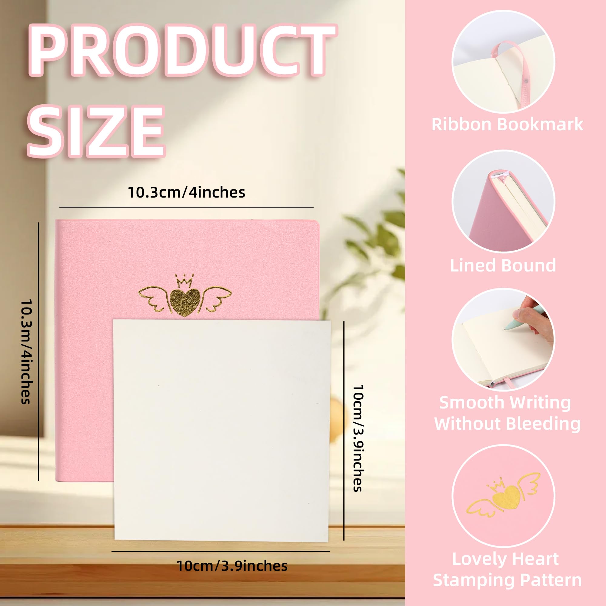 BOBO RABBIT Confezione da 3 mini taccuini vuoti tascabili 10 x 10 cm, fogli bianchi