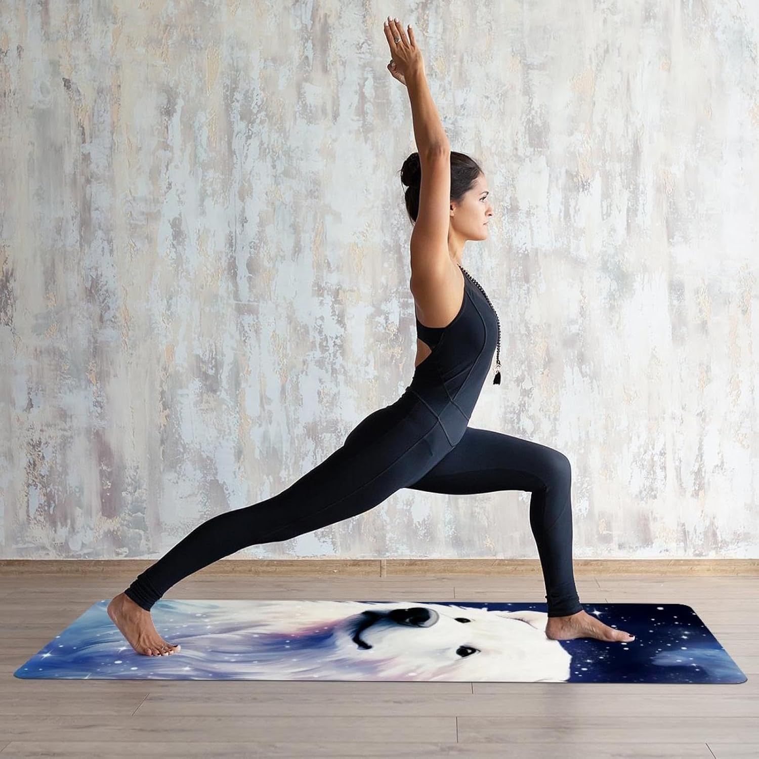 Yoga Towel, Galaxy Bear Pattern Non Slip Sweat Absorbent Hot Yoga Mat Towel for Hot Yoga, Pilates and Fitness - 72.8" x 26.8"