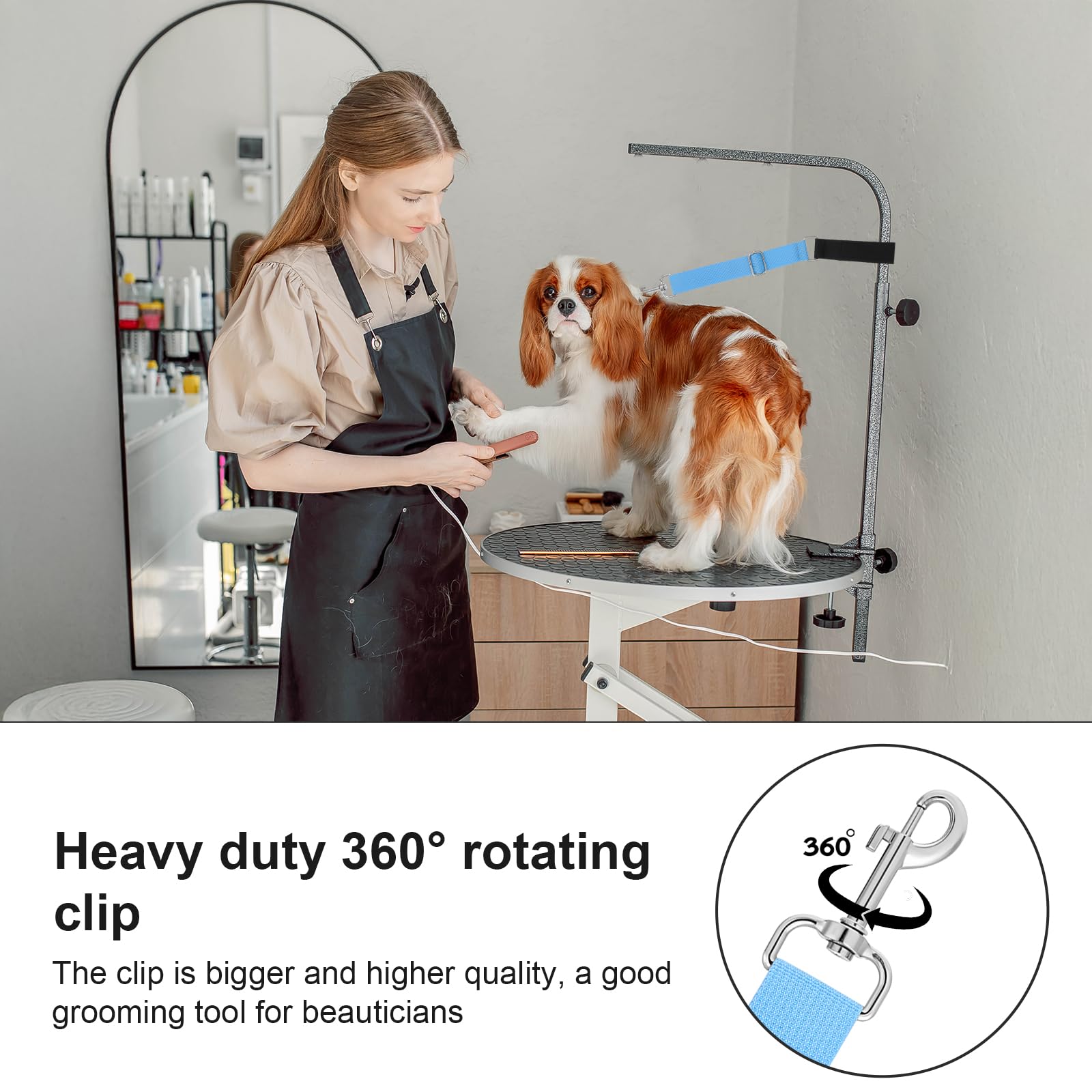 2 Pcs Groomers Helper Grooming Loops For Dogs Groomers Pet Dog Grooming Arm Accessories Extension Straps Adjustable Secure And Stable Loop Extender Bathing Restraint Leashes For Dog Bathing - Image 4